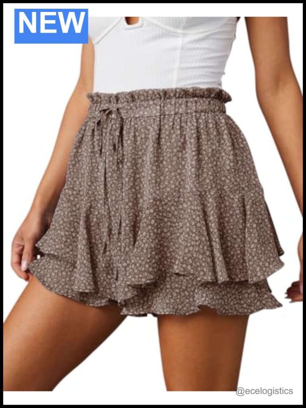 Flowy Ruffle Skort Shorts Women Boho Casual Athletic Tennis Running